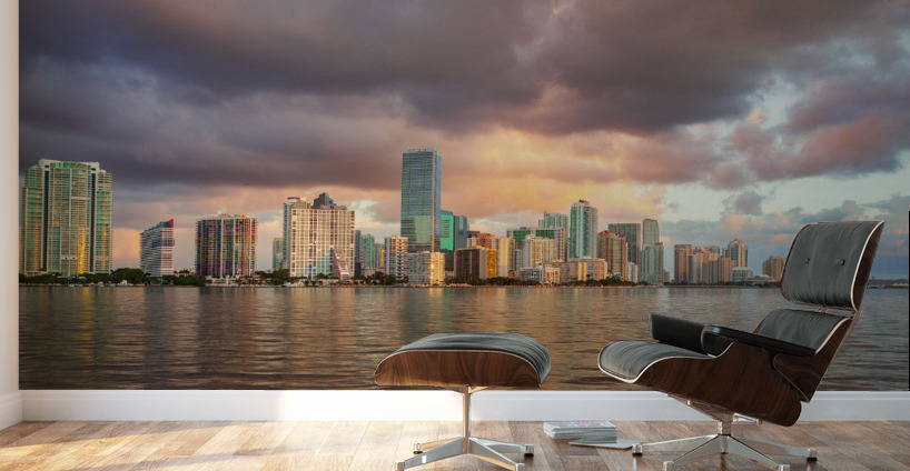Dawn view of Miami Skyline  Wall Murals
