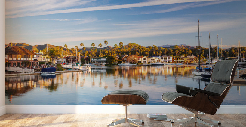 Early light over homes and boats ventura Wall Murals