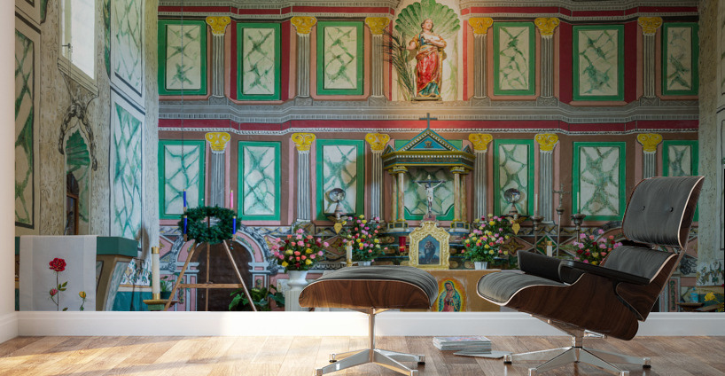 Detail of altar of the church at Santa Ines Mission Wall Murals