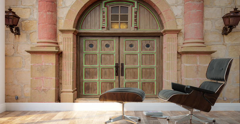 Doorway at Santa Barbara Mission Wall Murals