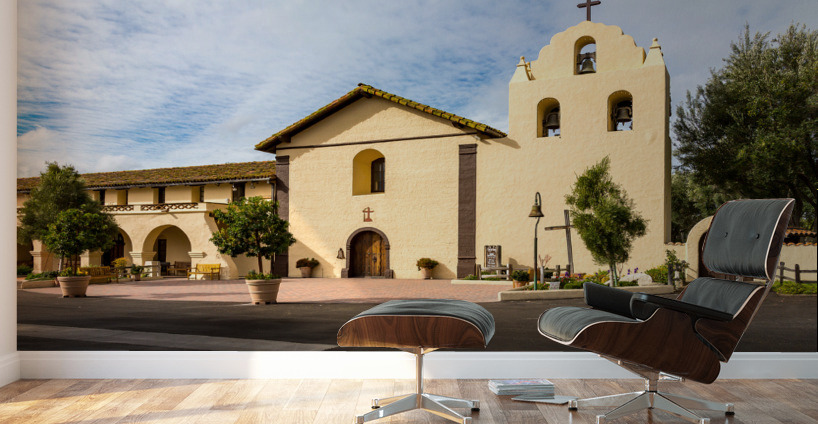 Cloudy day at Santa Ines Mission California Wall Murals