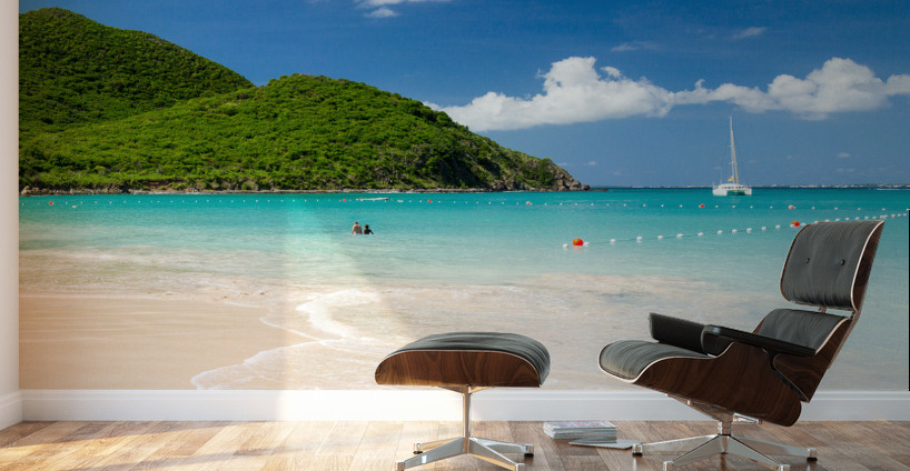 Glorious beach at Anse Marcel on St Martin Wall Murals