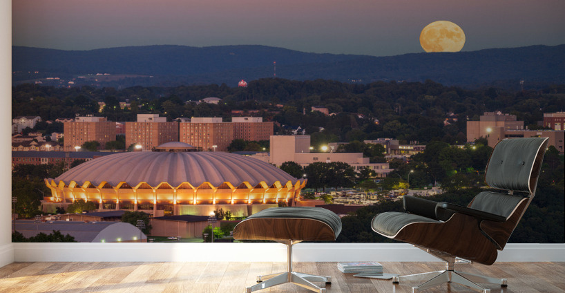 Moon rising above the Coliseum at WVU Wall Murals
