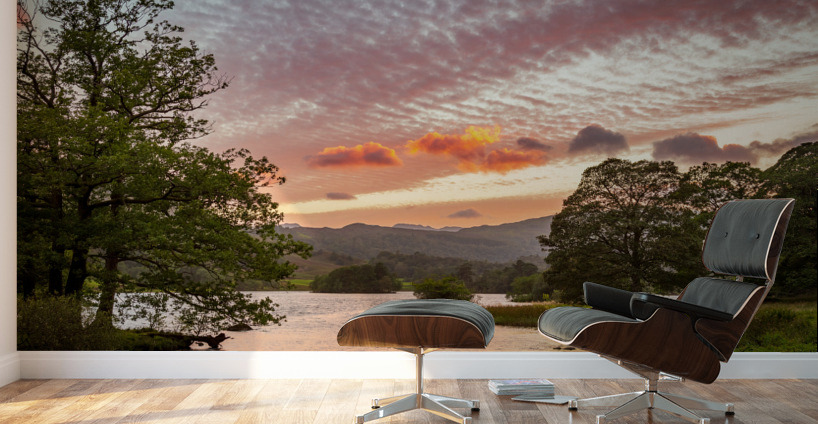 Sunset over Rydal Water in Lake District Wall Murals
