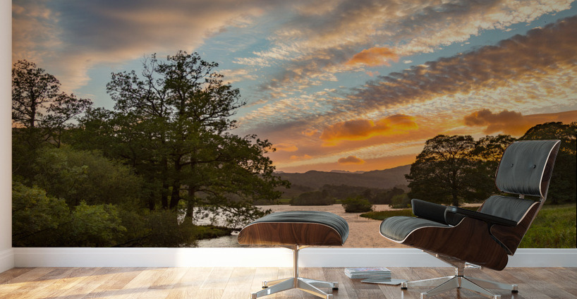 Sunset over Rydal Water in Lake District Wall Murals