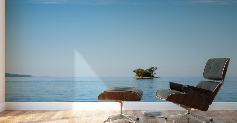 Small rocky island in Lake Champlain Wall Murals