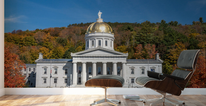 Gold dome of Vermont State House in Montpelier Wall Murals
