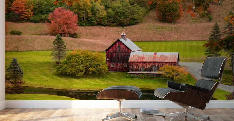 Iconic Sleepy Hollow Farm in Pomfret Vermont Wall Murals