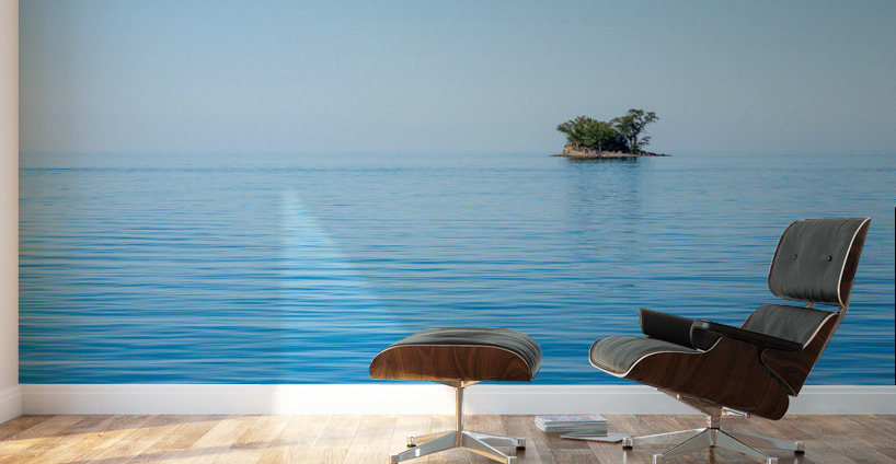 Small rocky island in Lake Champlain Wall Murals