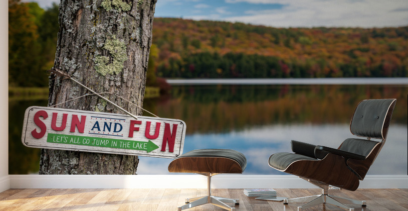 Sun and Fun swimming sign by Silver Lake Vermont Wall Murals