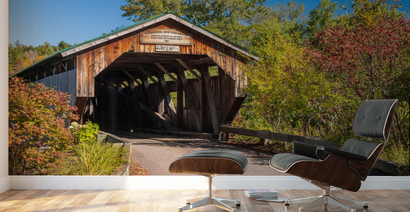 Poland covered bridge near Cambridge in Vermont Wall Murals