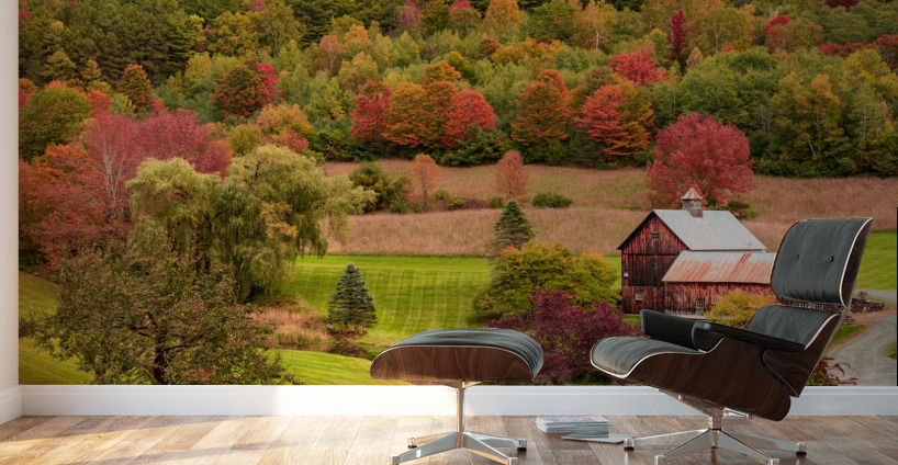 Iconic Sleepy Hollow Farm in Pomfret Vermont Wall Murals