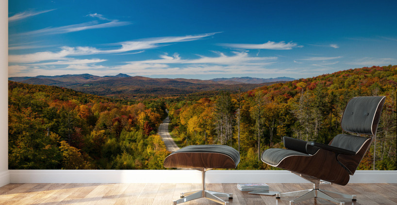 Aerial view of Moretown Mountain Road in Vermont Wall Murals
