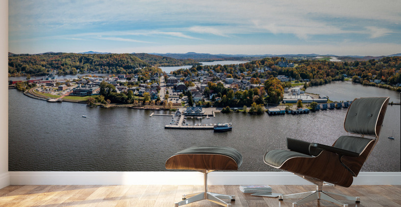 Aerial view of Newport Vermont in the fall Wall Murals