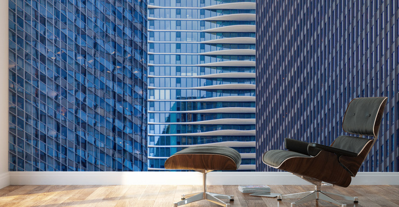 Distinctive hotel between skyscrapers Wall Murals