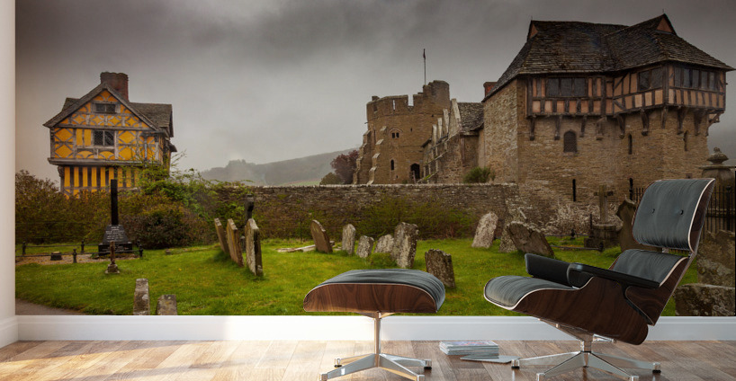 Graveyard by Stokesay castle in Shropshire Wall Murals