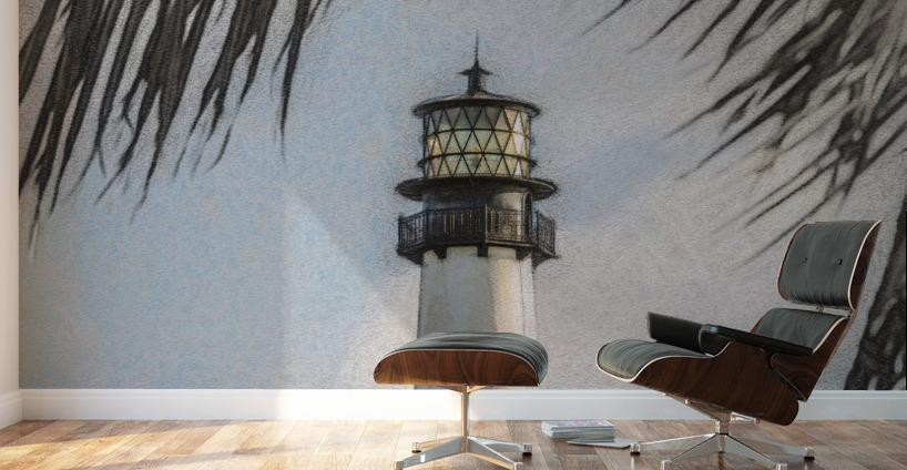 Charcoal Cape Florida lighthouse  Wall Murals