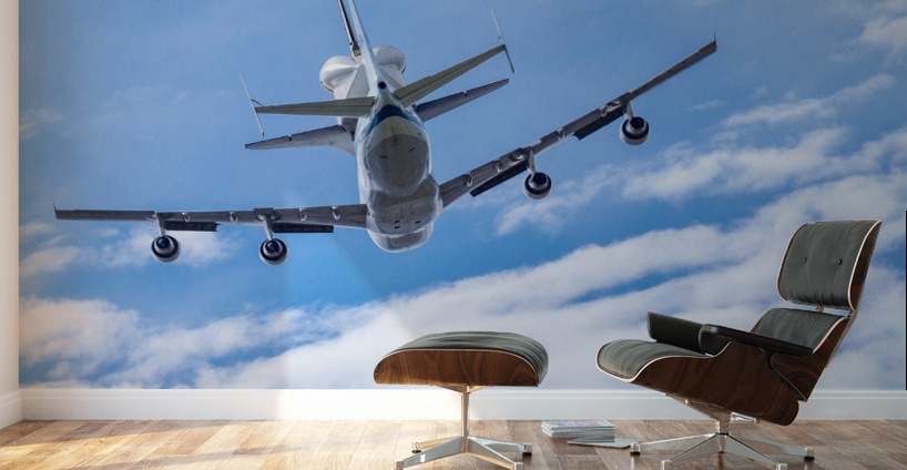 Space Shuttle Discovery flies over Washington DC Wall Murals