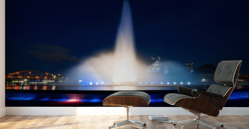 Point State Park Fountain in downtown Pittsburgh at night Wall Murals