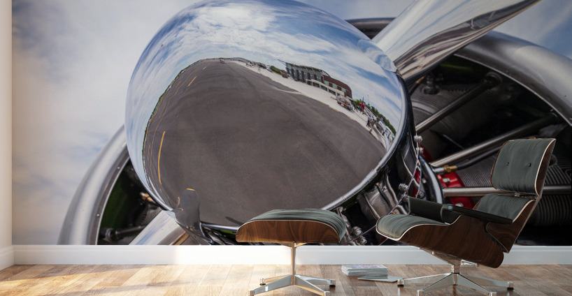 Detail reflections of American AT-6 Texan engine Wall Murals