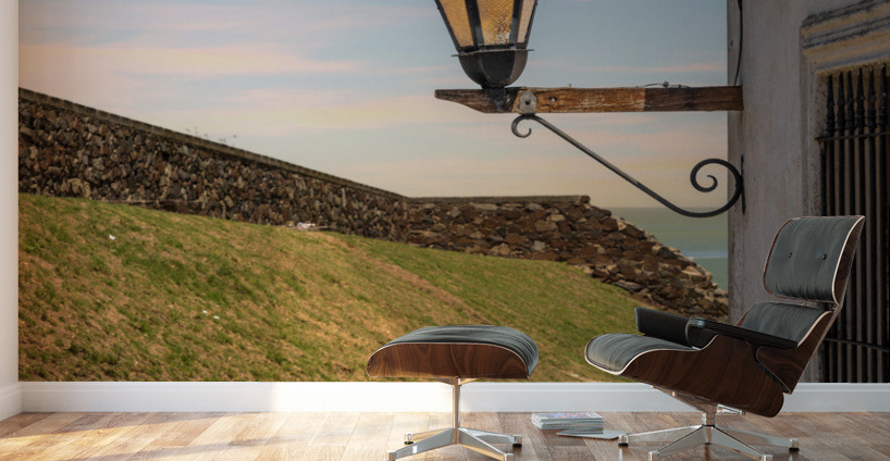 Street lamp in Unesco historical town of Colonia del Sacramento Wall Murals