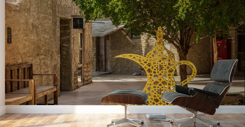 Traditonal arabian coffee in the souk in the Old City in Al Seef Wall Murals