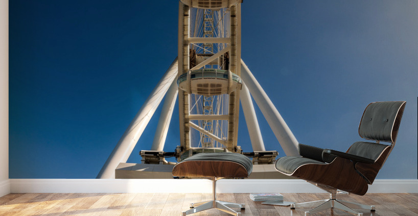 Fisheye view of Ain Dubai observation wheel on Bluewaters Island Wall Murals