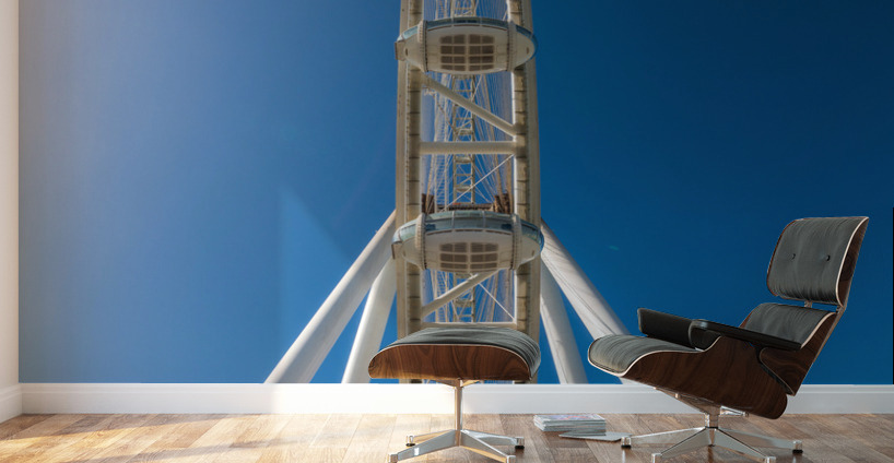Fisheye view of Ain Dubai observation wheel on Bluewaters Island Wall Murals