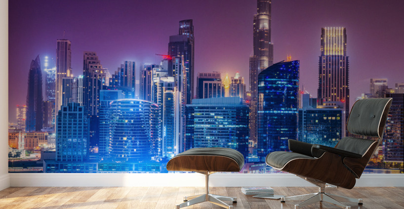 Offices and apartments of Dubai Business Bay and Downtown Wall Murals