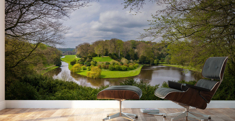 Springtime at Fountains Abbey ruins in Yorkshire England Wall Murals