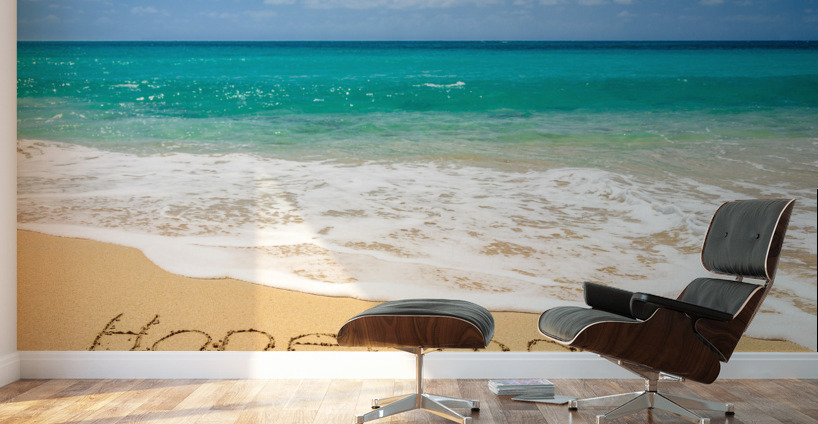 Romantic memory of honeymoon on tropical island Wall Murals