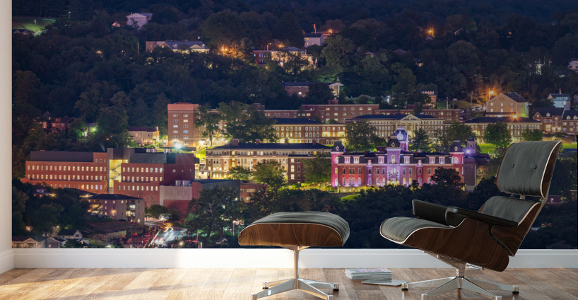 Downtown campus of West Virginia university at nightfall Wall Murals