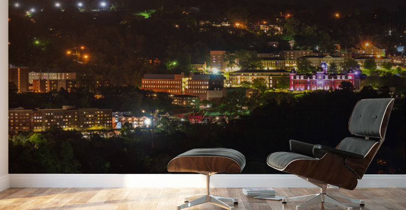 Supermoon rises in the sky above Morgantown in West Virginia Wall Murals