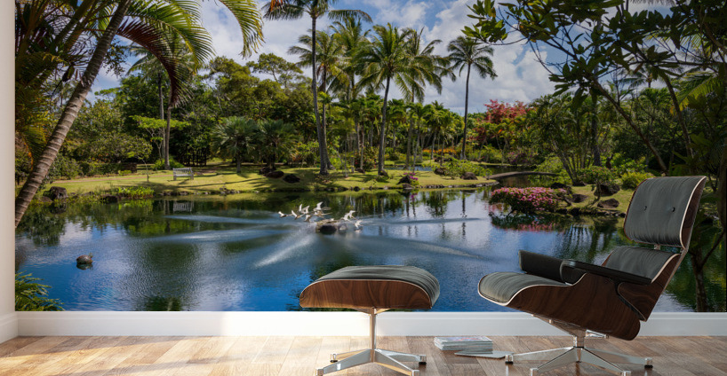 Gorgeous lagoon and lake in the Na Aina Kai sculpture garden Wall Murals