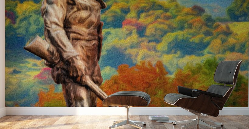 WVU Mountaineer statue painting in the fall in West Virginia Wall Murals