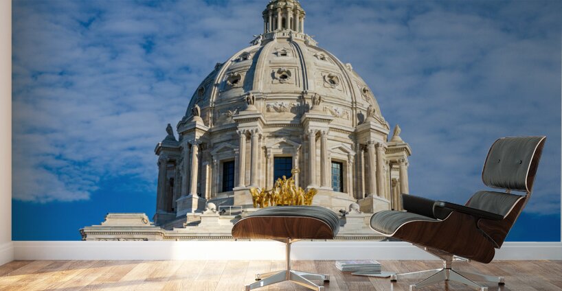 Dome and statue of the State Capitol building in St Paul Wall Murals