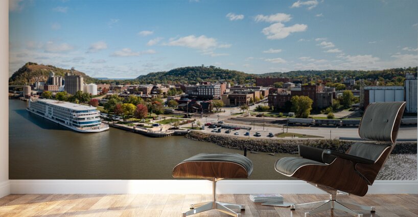 Red Wing Minnesota with Viking Mississippi river cruise boat Wall Murals