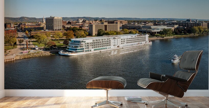 Viking Mississippi docked La Crosse Wisconsin on the Mississippi River Wall Murals