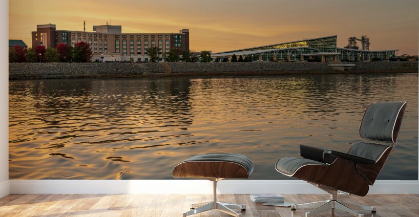 Conference Center in Dubuque IA on calm evening Wall Murals