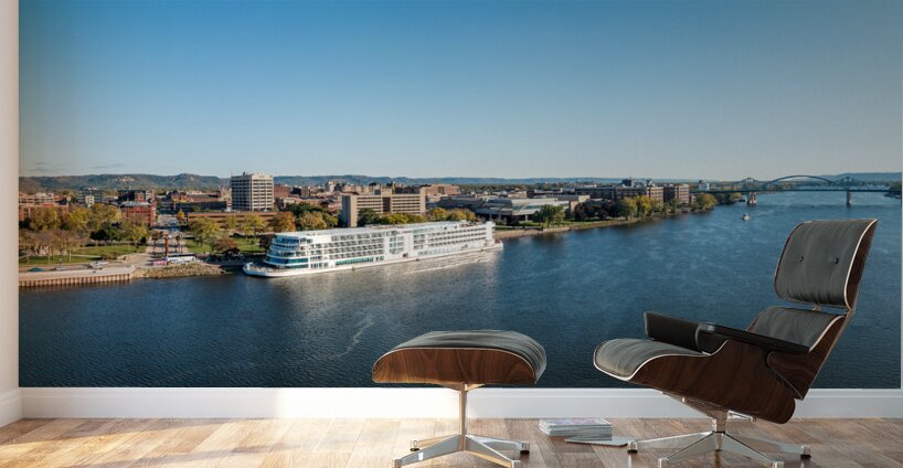 Panorama of La Crosse Wisconsin with Viking Mississippi River Wall Murals