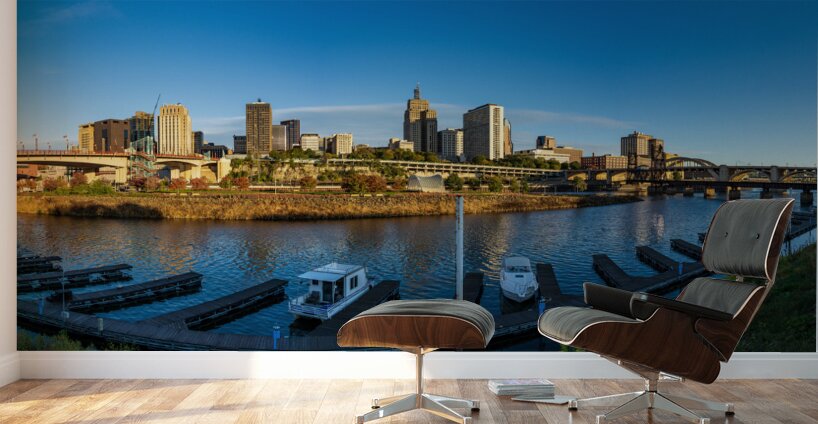 Sunrise over the downtown district of St Paul Minnesota Wall Murals