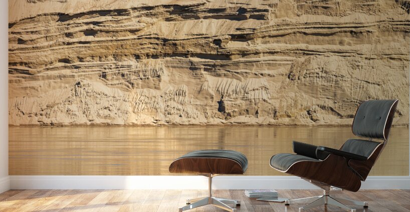 Exposed cliffs of sand by the side of Mississippi river in Octob Wall Murals