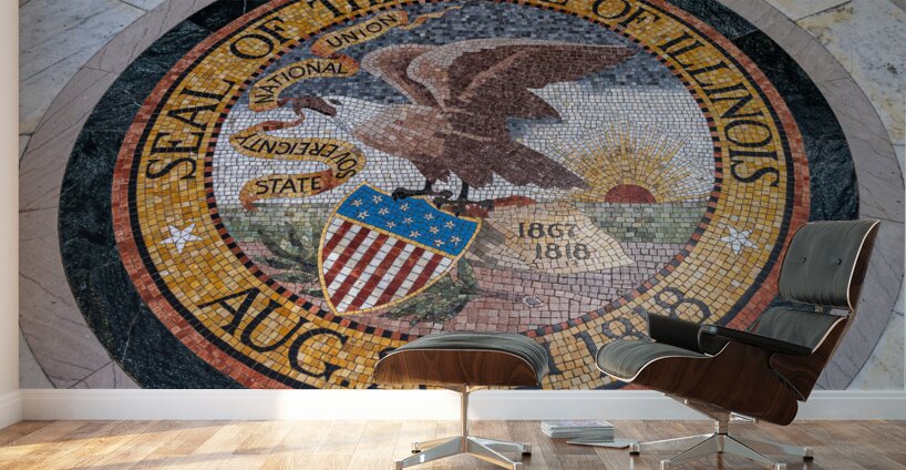 Great Seal of Illinois in memorial for the Vicksburg siege in Mi Wall Murals