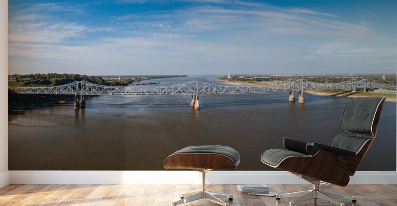 I84 interstate bridge by Natchez MS over Mississippi river in Oc Wall Murals