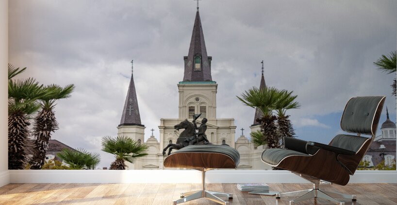 Facade of Cathedral Basilica of Saint Louis in New Orleans LA Wall Murals