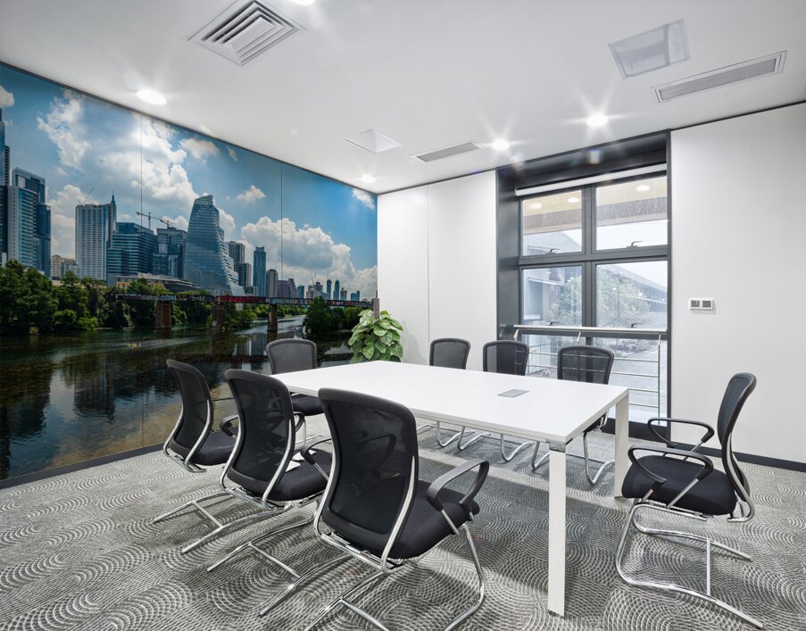 Cityscape of Austin Texas and Mopac railroad bridge by Lady Bird Wall Printing