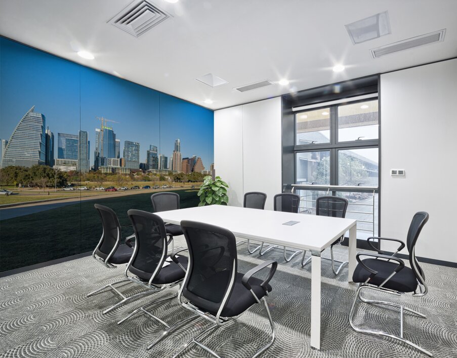 Cityscape of apartments and offices  in downtown Austin Texas Wall Printing