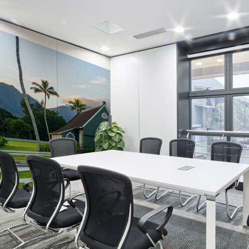 Waioli Huiia Church stands in Hanalei Kauai at sunrise Wall Printing