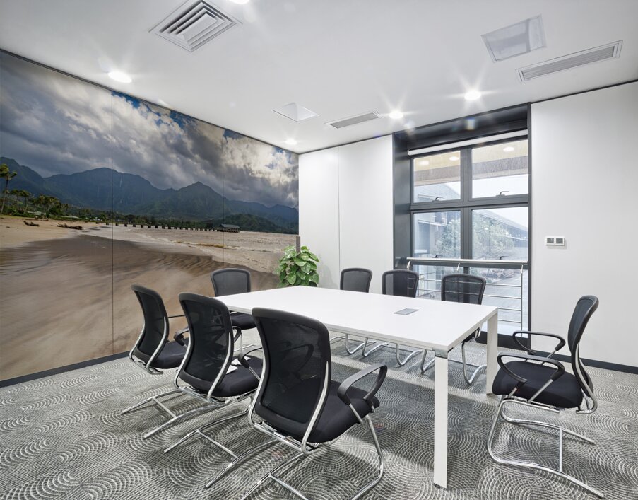 Hanalei pier and bay after heavy rain in the mountains Wall Printing