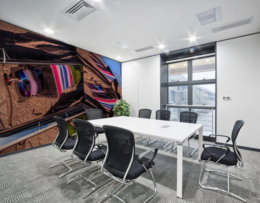 Reflective surface of the Vessel with photographer below Wall Printing